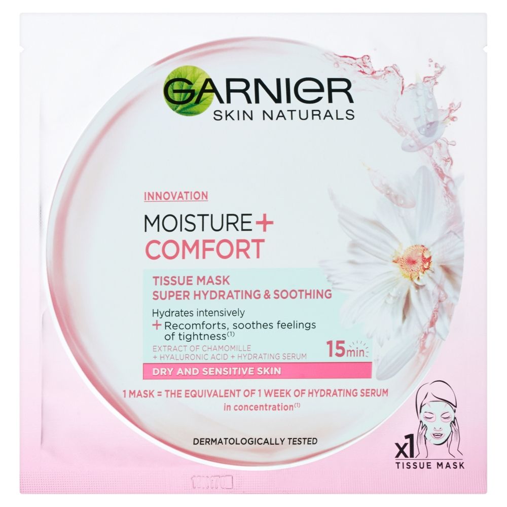 Garnier Moisture + Comfort superhydratační zklidňující textilní maska 32 g Garnier