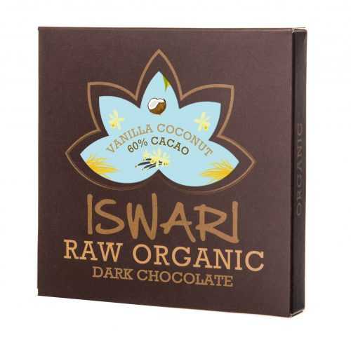 Iswari BIO RAW Čokoláda vanilla coconut 60% kakao 75 g Iswari