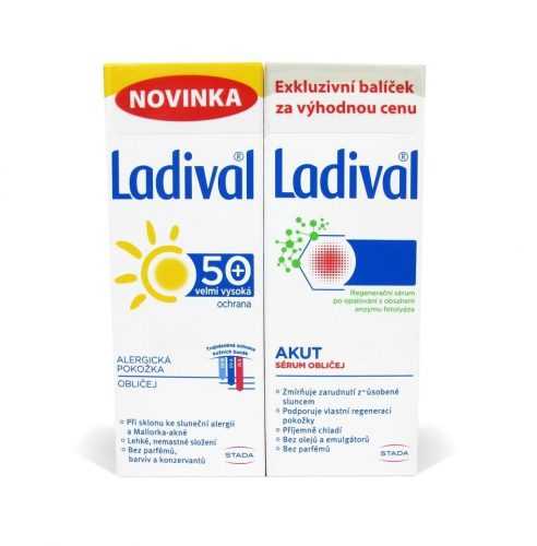 Ladival Exkluzivní balíček péče o obličej alergická pokožka OF50+ + regenerační sérum 2x50 ml Ladival