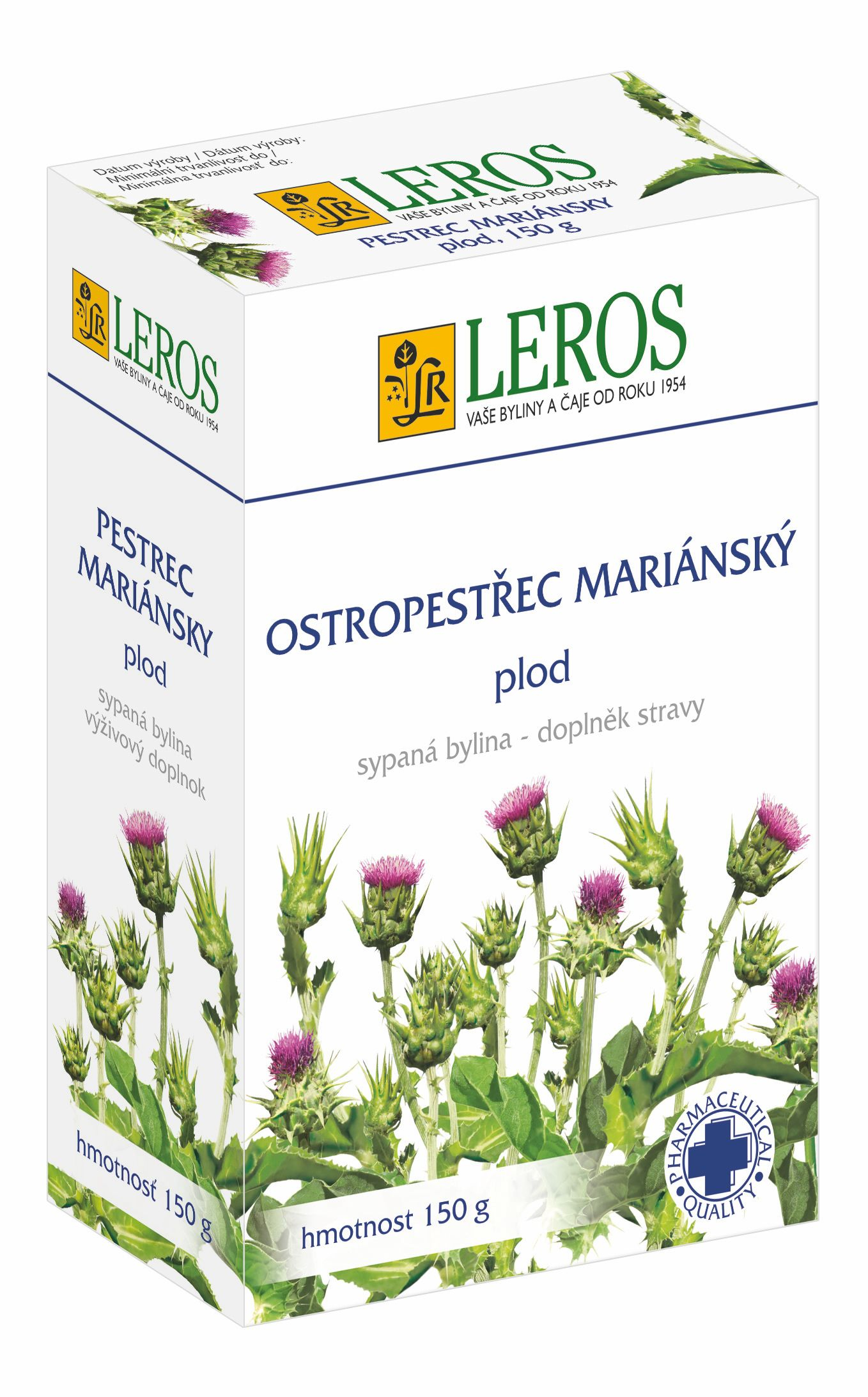 Leros Ostropestřec mariánský - plod sypaný čaj 150 g Leros