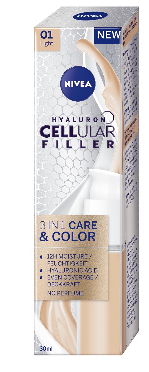 Nivea Hyaluron Cellular 3v1 CARE&COLOR pečující tónovací krém 30 ml 01 světlý odstín Nivea