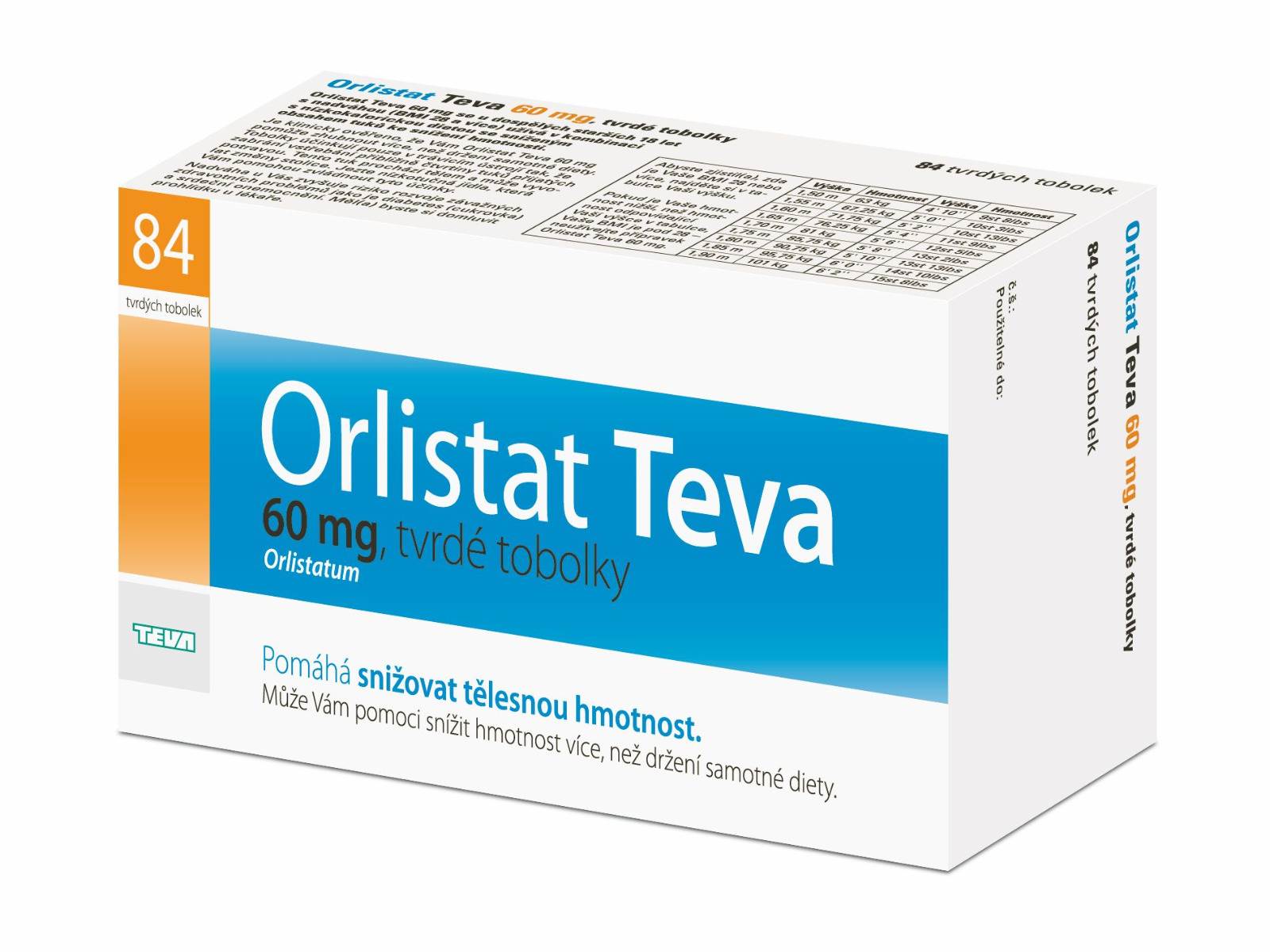 Orlistat Teva 60 mg 84 tobolek Orlistat