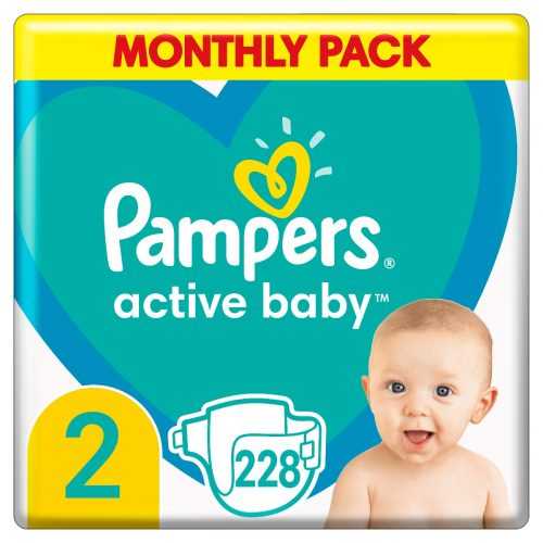 Pampers Active Baby vel. 2 Monthly Pack 4-8 kg dětské pleny 228 ks Pampers