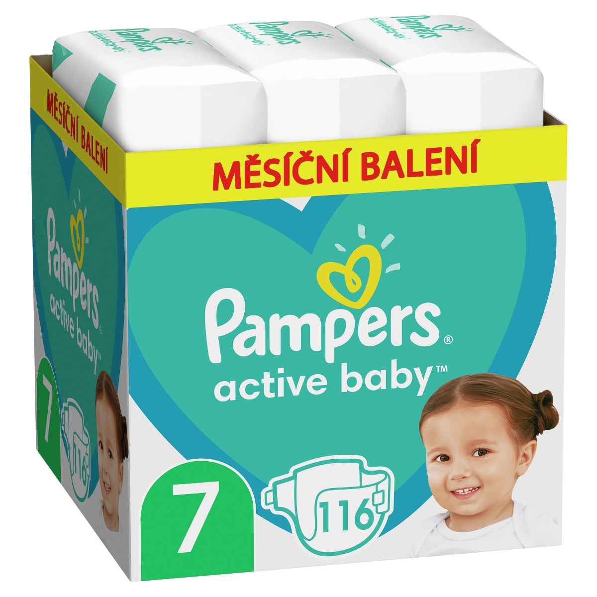 Pampers Active Baby vel. 7 Monthly Pack 15+ kg dětské pleny 116 ks Pampers