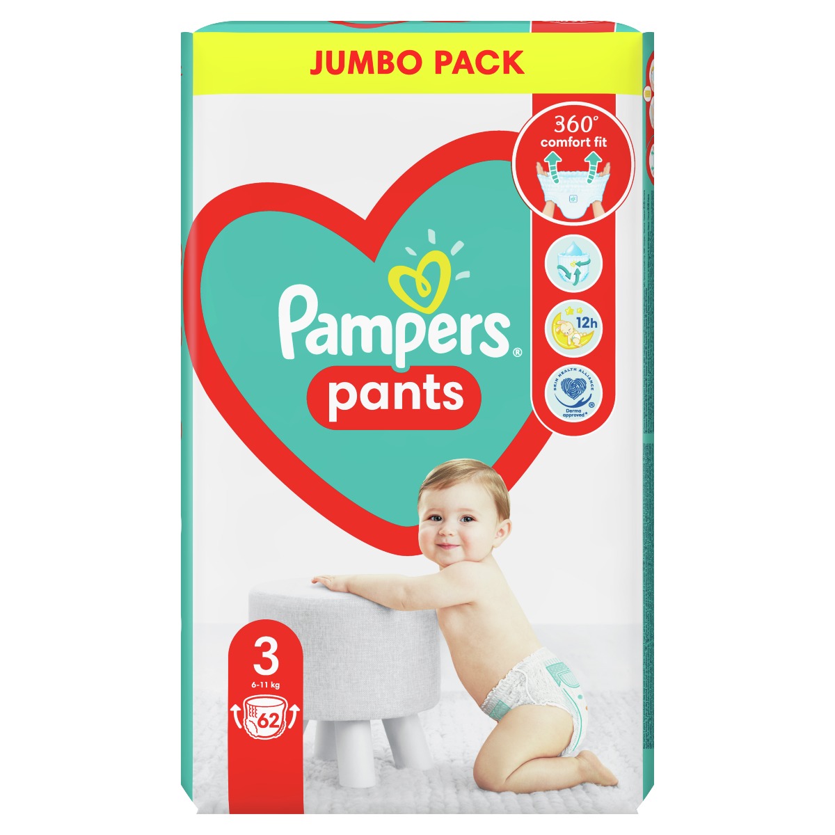 Pampers Pants vel. 3 Jumbo Pack 6-11 kg plenkové kalhotky 62 ks Pampers