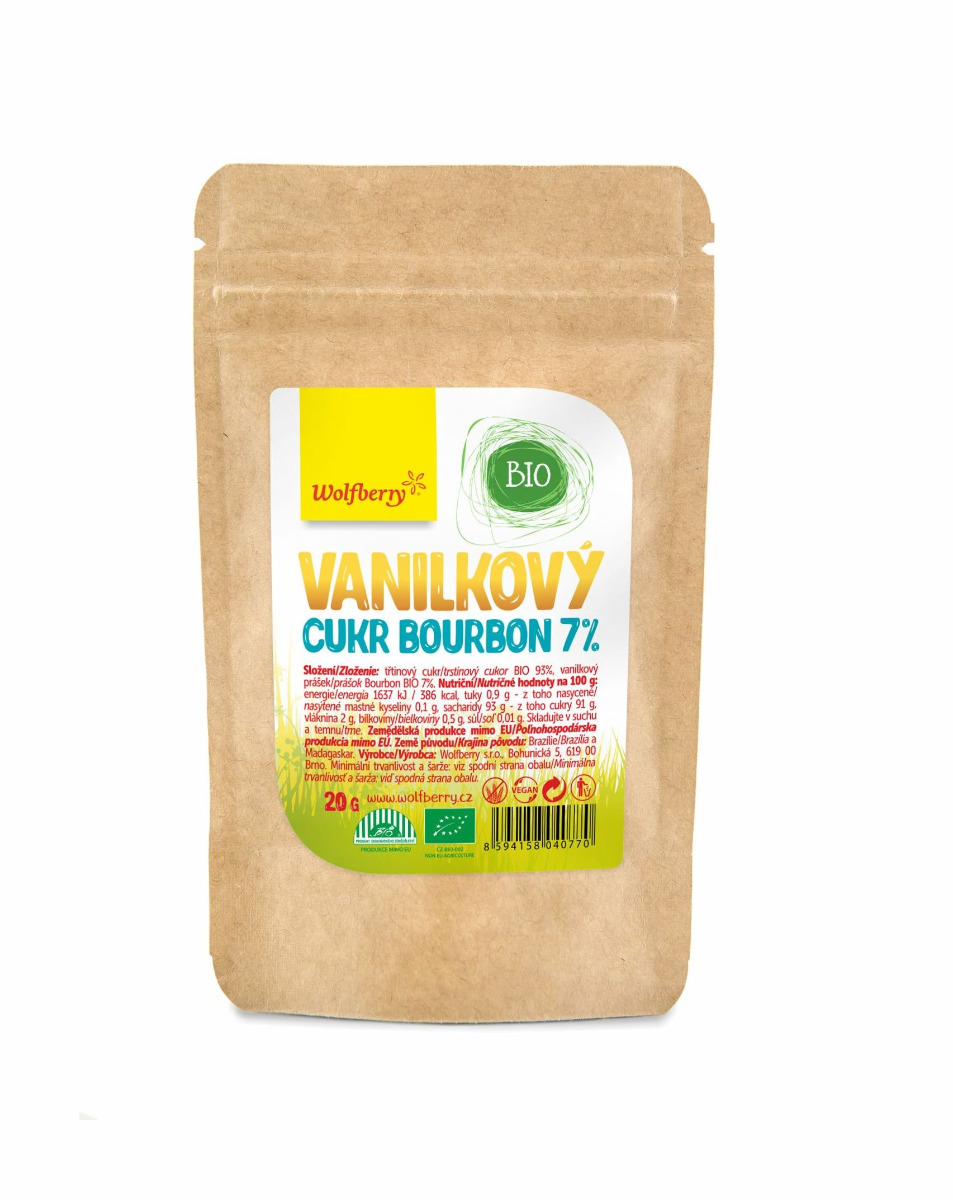 Wolfberry Vanilkový cukr Bourbon 7% BIO 20 g Wolfberry