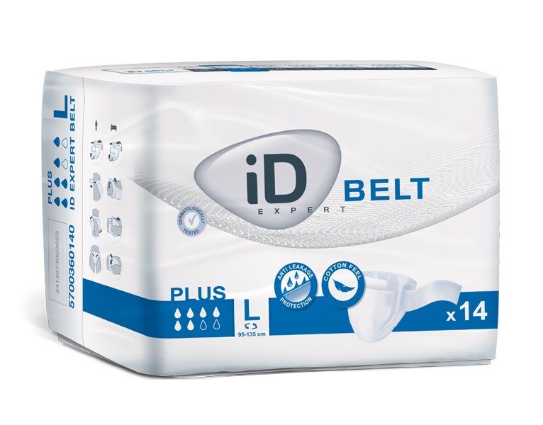 iD Belt Large Plus plenkové kalhotky s upínacím pásem 14 ks iD