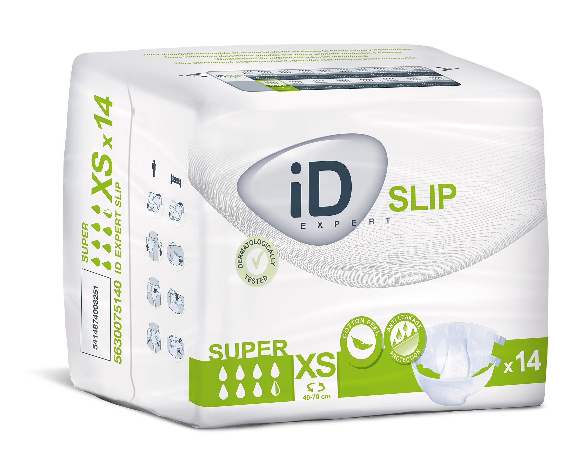 iD Slip X-Small Super plenkové kalhotky s lepítky 14 ks iD