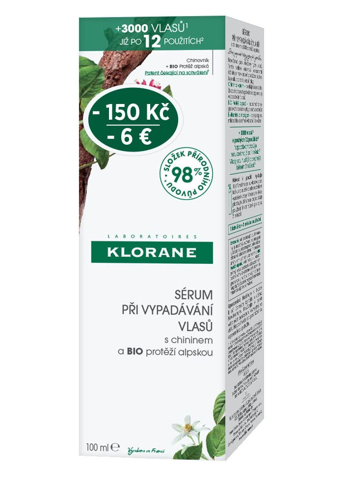 KLORANE Sérum při vypadávání vlasů s chininem a BIO protěží alpskou 100 ml KLORANE