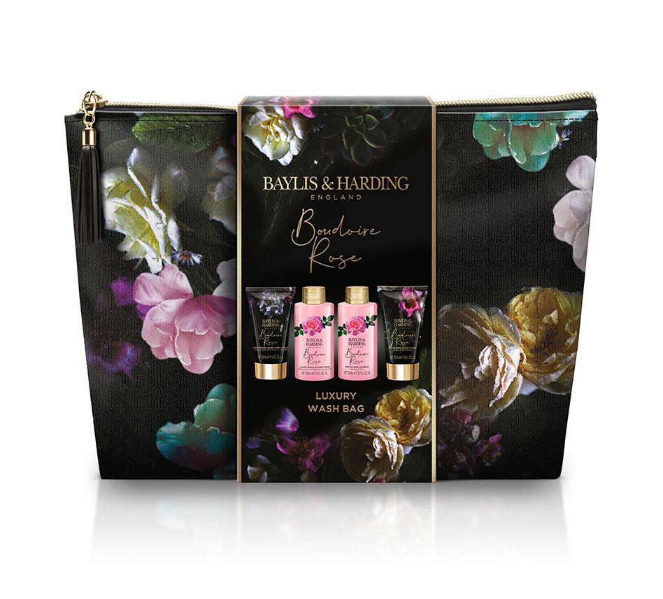 Baylis & Harding Sada péče o tělo v kosmetické tašce Boudoire Rose 4 ks Baylis & Harding