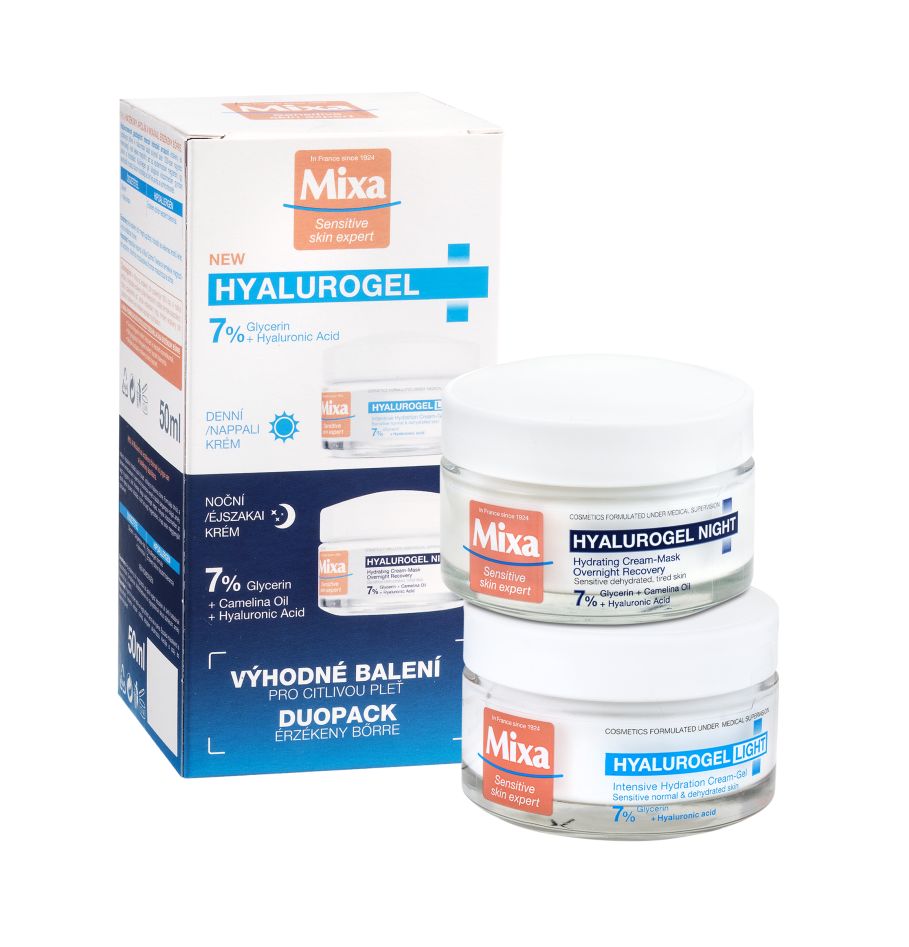 Mixa Hyalurogel Denní a noční krém duopack 2x50 ml Mixa