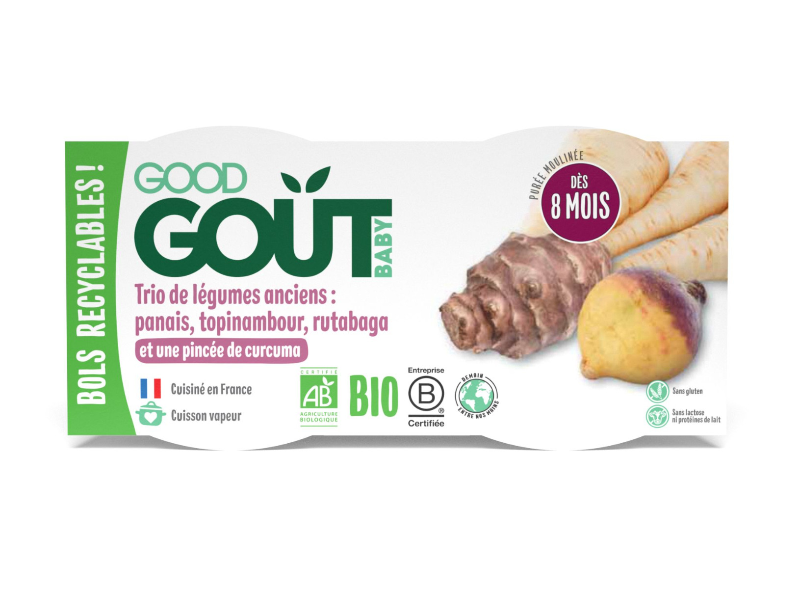 Good Gout BIO Topinambur s tuřínem a pastinákem 2x190 g Good Gout