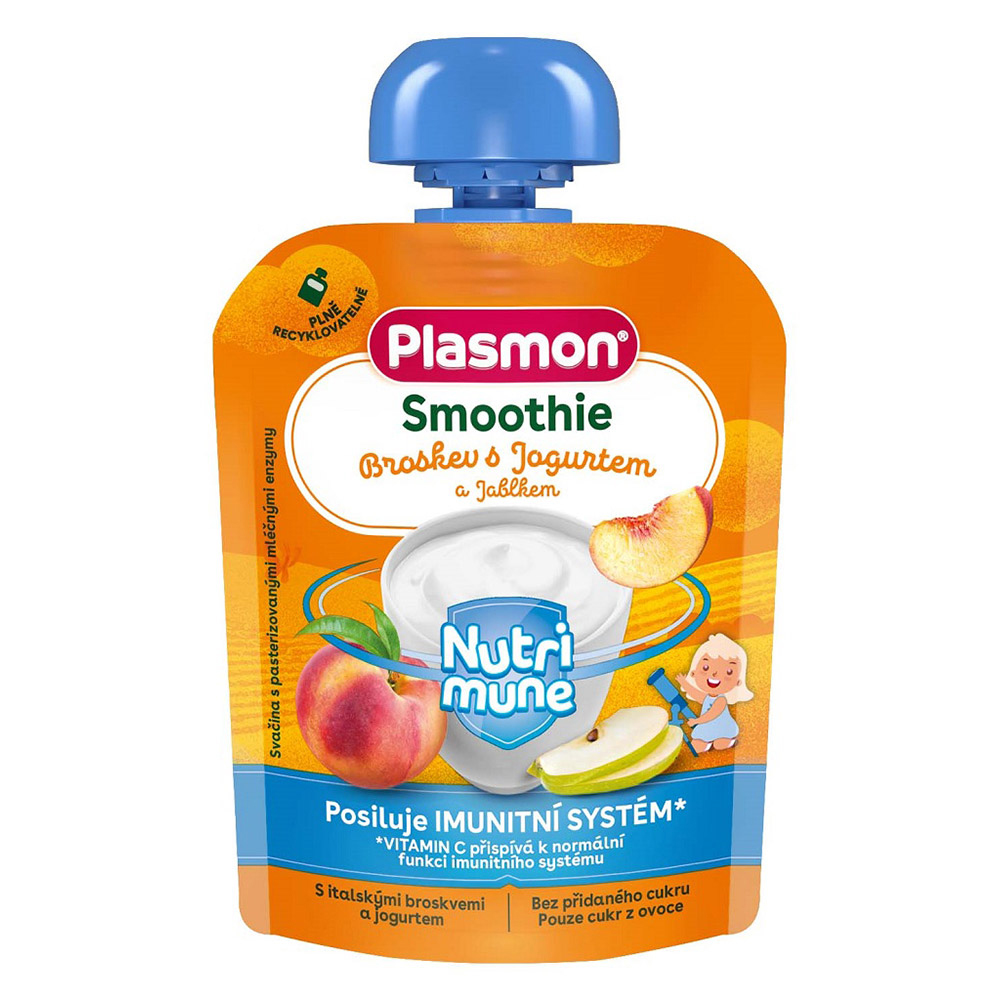 Plasmon Kapsička Smoothie NUTRI-MUNE Broskev s jogurtem a jablkem 85 g Plasmon