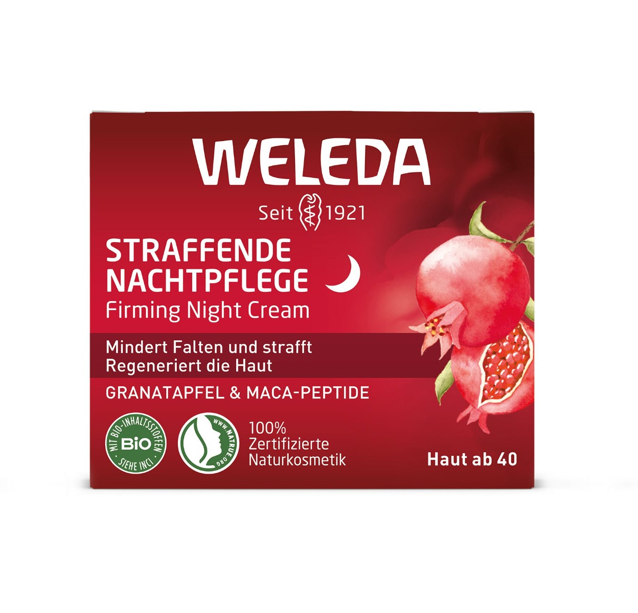 Weleda Zpevňující noční krém s granátovým jablkem a maca peptidy 40 ml Weleda