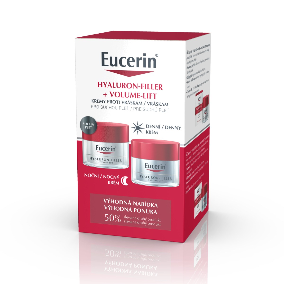 Eucerin Hyaluron-Filler + Volume-Lift duopack denní krém pro suchou pleť + noční krém Eucerin