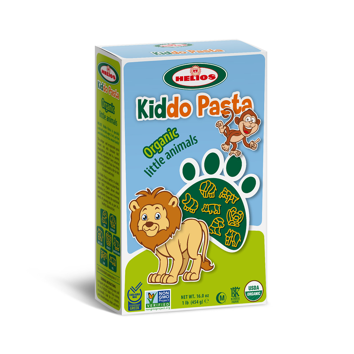 Helios Kiddo Pasta Těstoviny malá zvířata BIO 454 g Helios