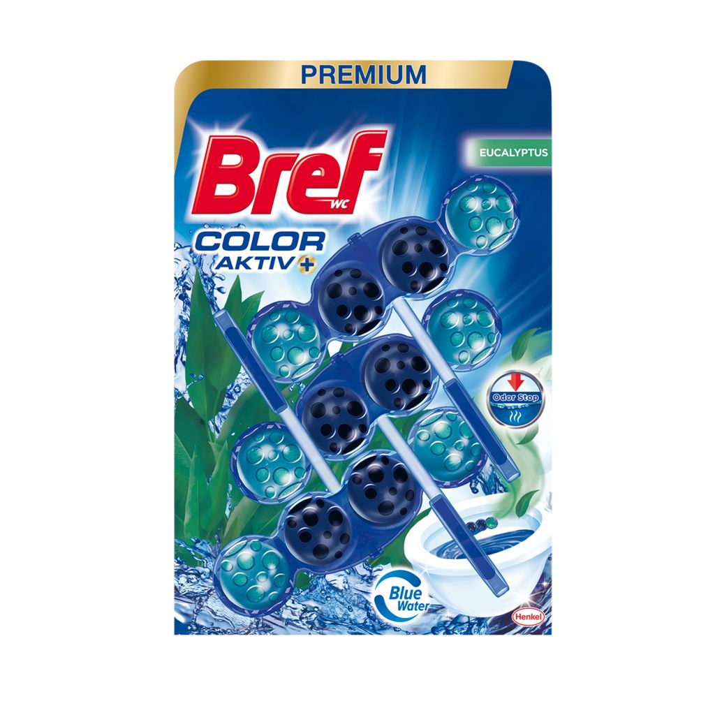 Bref WC blok Color Aktiv Eucalyptus 3x50 g Bref