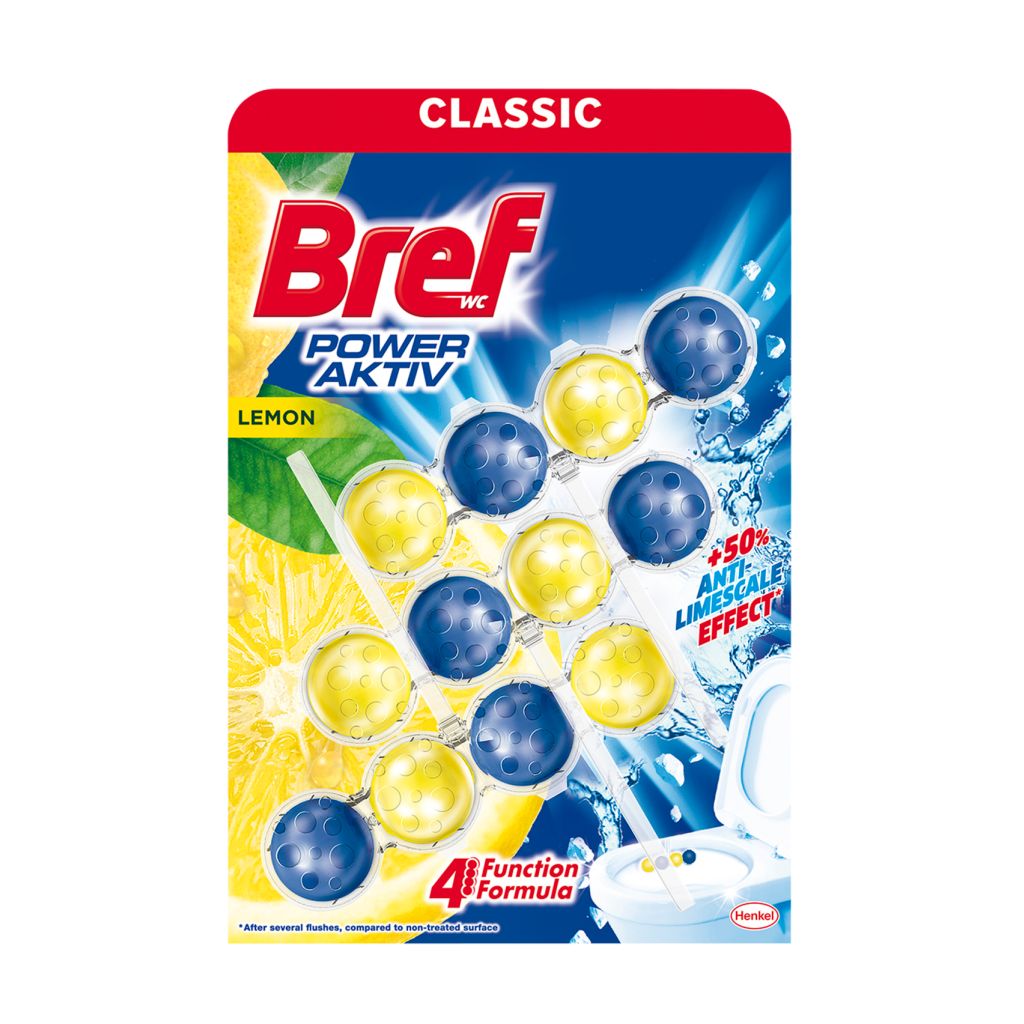 Bref WC blok Power Aktiv Lemon 3x50 g Bref