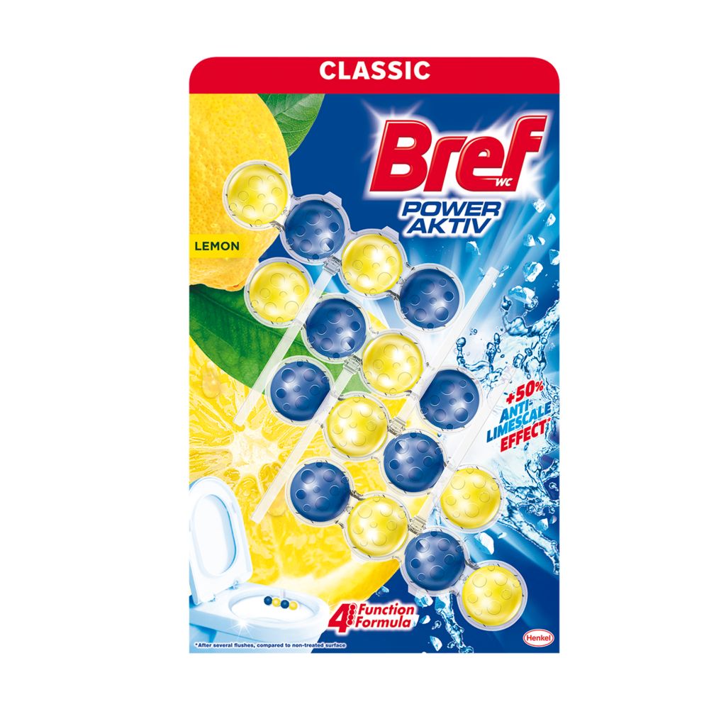 Bref WC blok Power Aktiv Lemon 4x50 g Bref