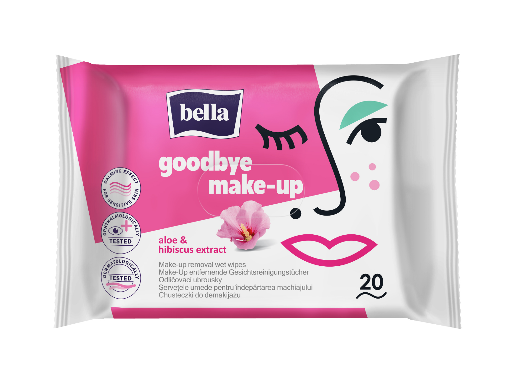 Bella Odličovací vlhčené ubrousky na make-up 20 ks Bella