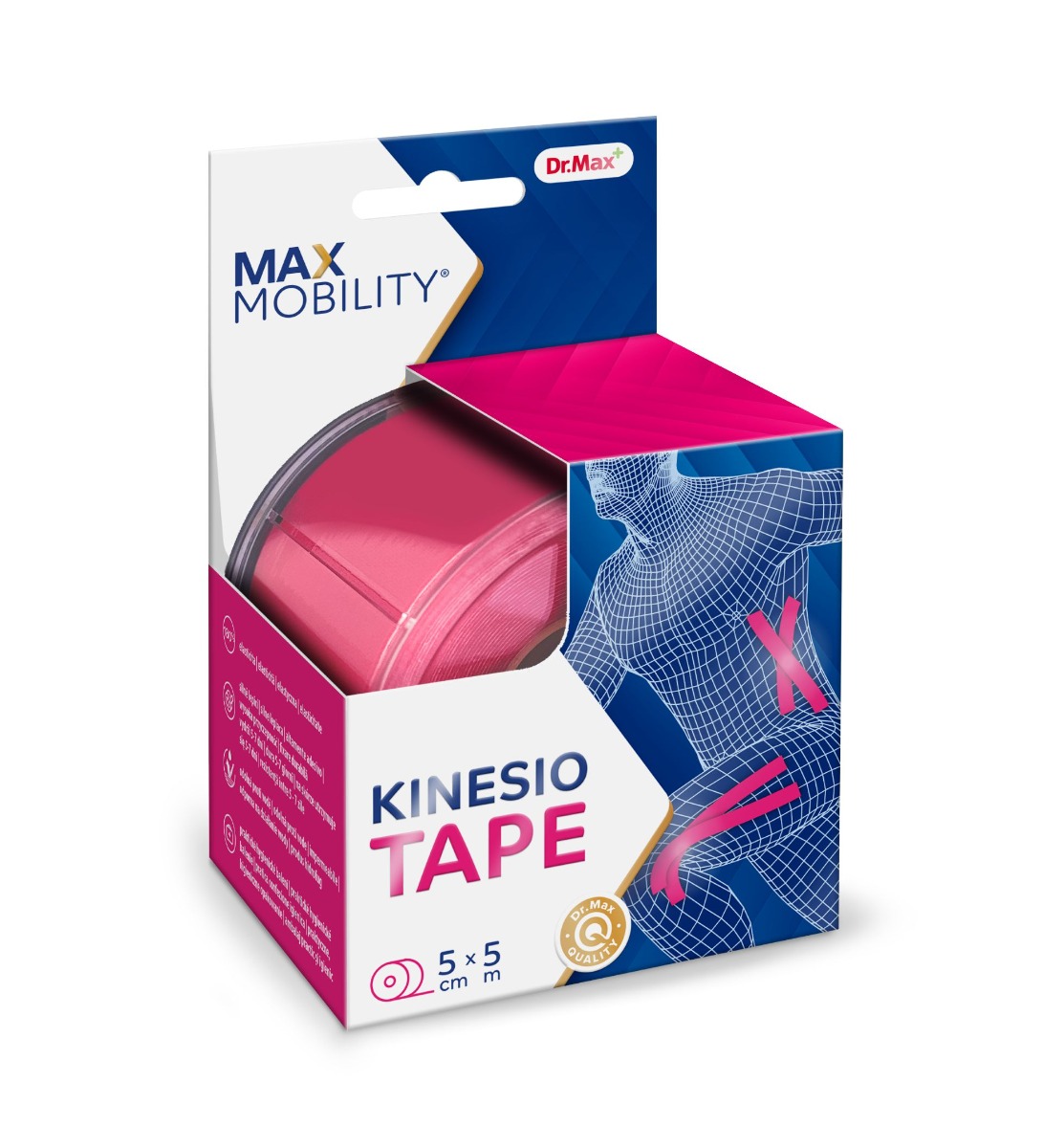 Dr. Max Kinesio Tape Pink 5 cm x 5 m tejpovací páska 1 ks Dr. Max