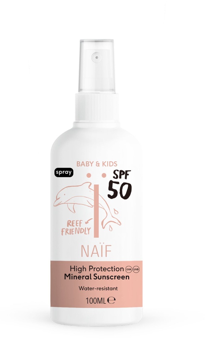 NAIF Ochranný sprej na opalování pro děti a miminka SPF50 100 ml NAIF