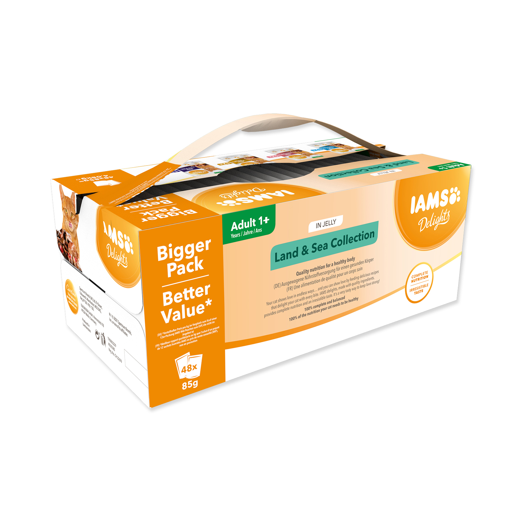 IAMS Delights Mořské a suchozemské maso v želé kapsičky multipack 48x85 g IAMS