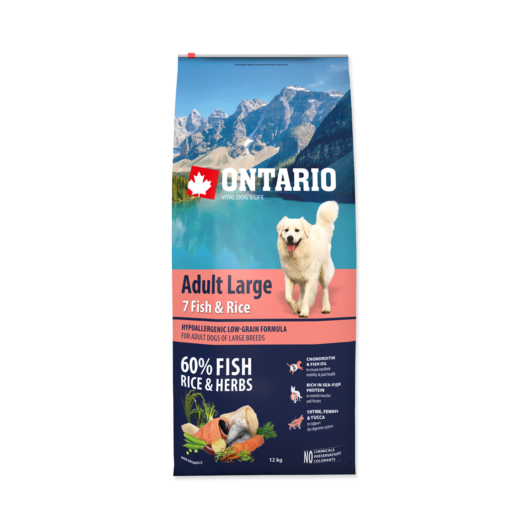 Ontario Adult Large Fish&Rice granule 12 kg Ontario