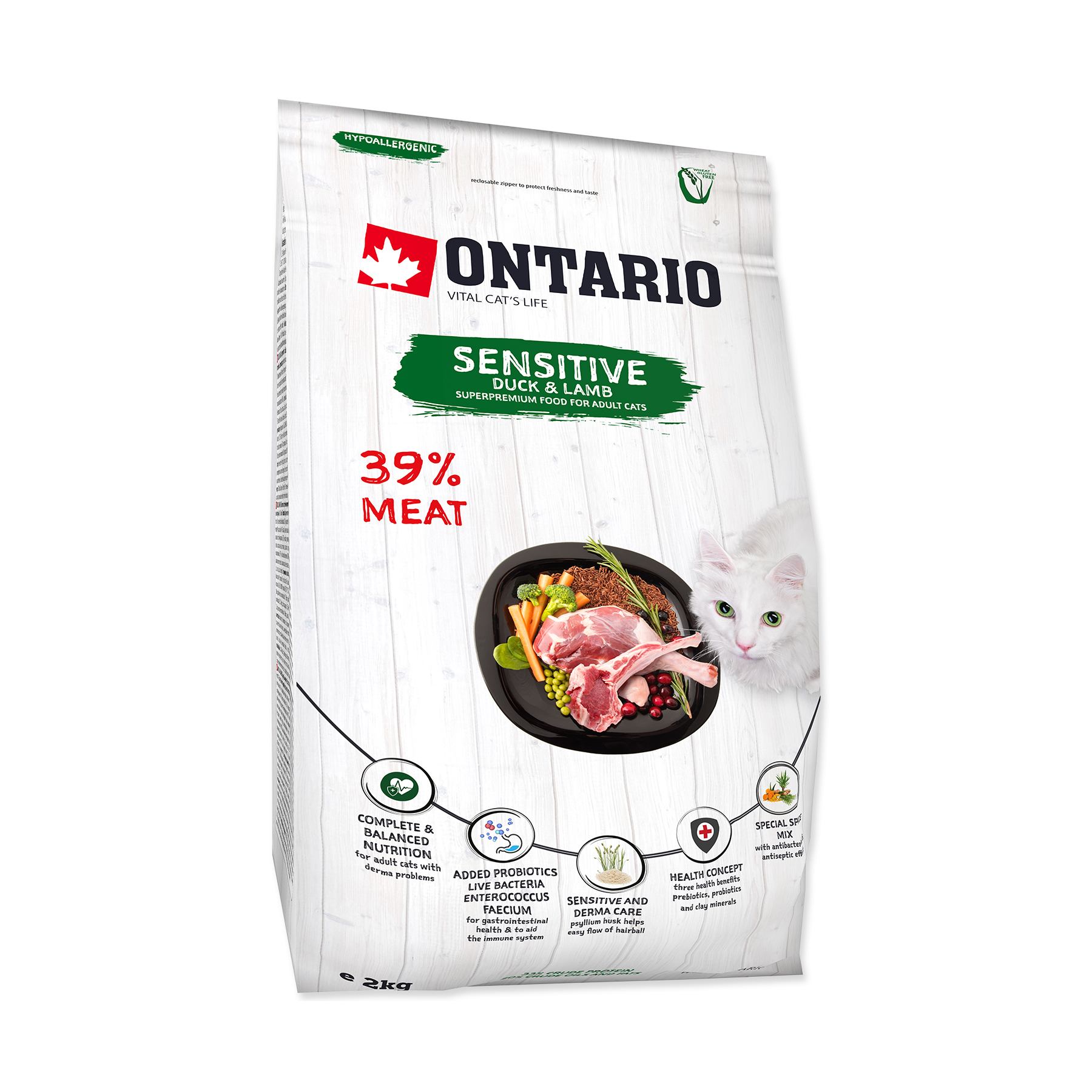 Ontario Cat Sensitive/Derma granule 2 kg Ontario