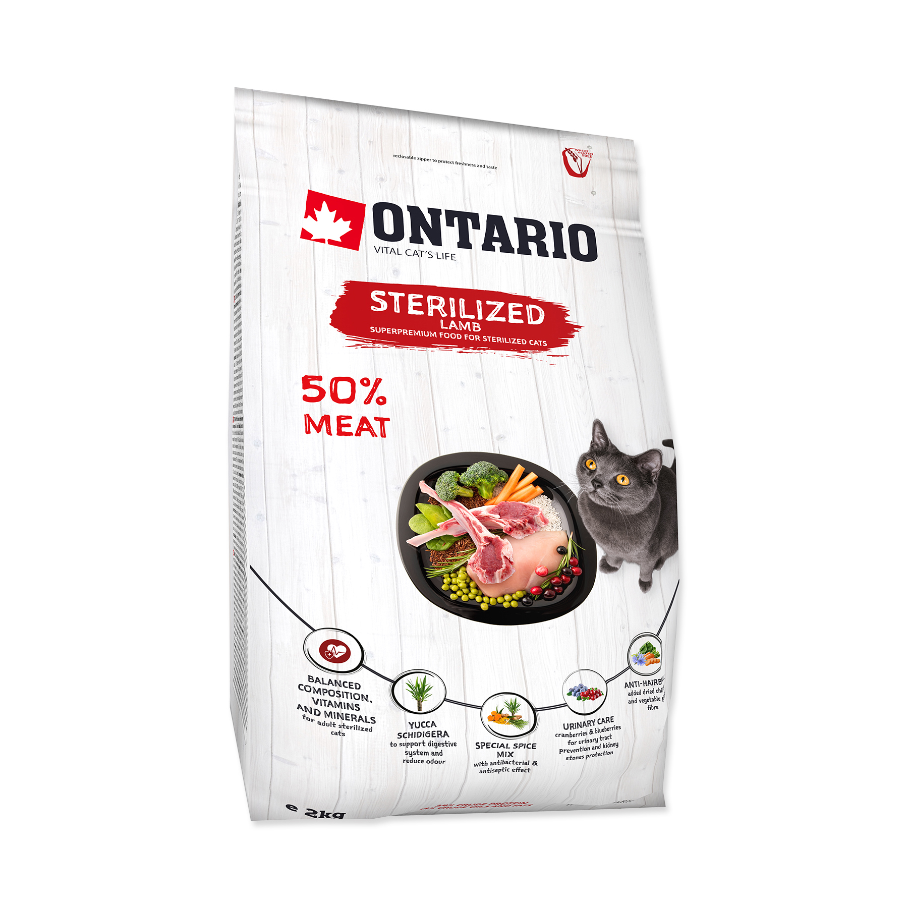 Ontario Cat Sterilised Lamb granule 2 kg Ontario