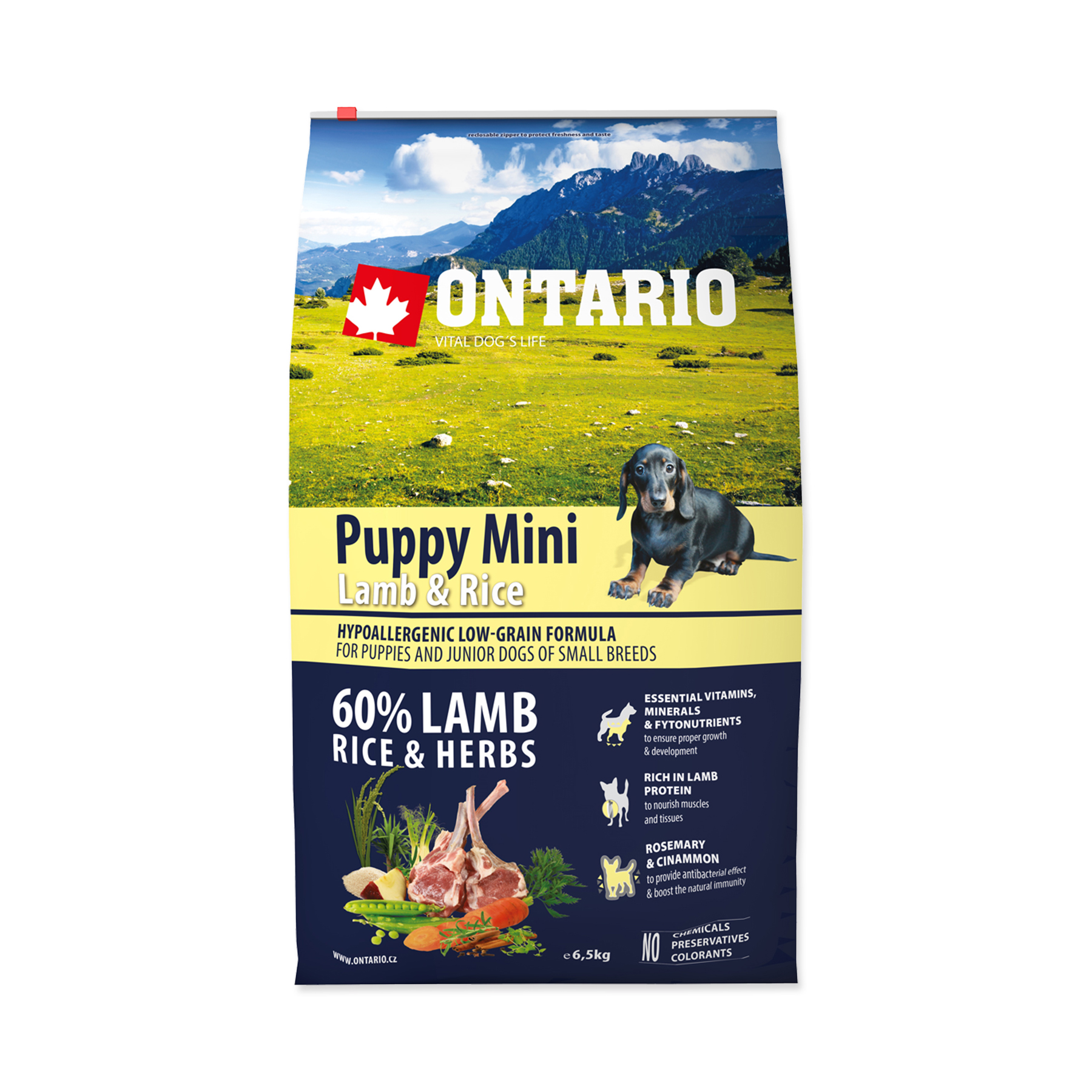 Ontario Puppy Mini Lamb&Rice granule 6