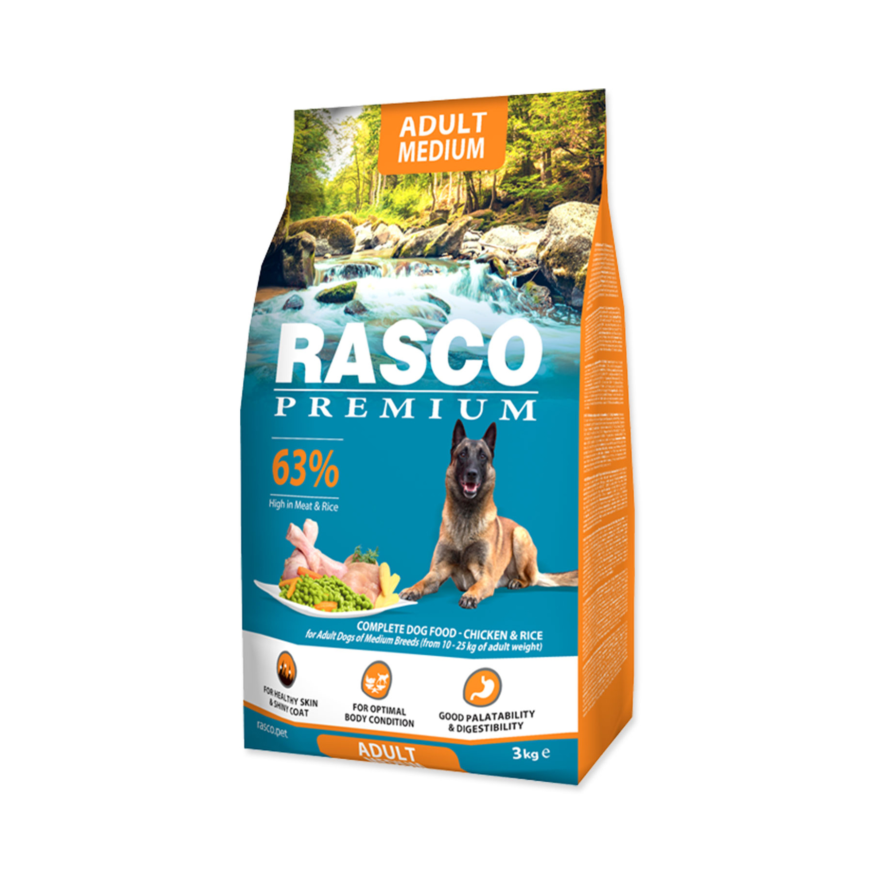 Rasco Premium Adult Medium Kuře s rýží granule 3 kg Rasco Premium