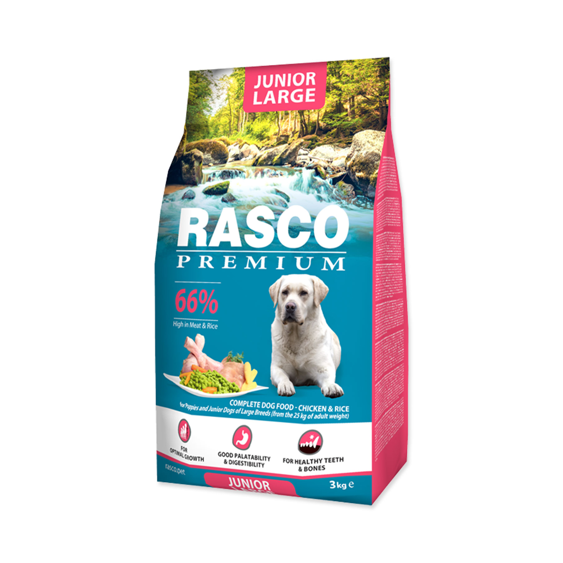 Rasco Premium Junior Large Kuře s rýží granule 3 kg Rasco Premium