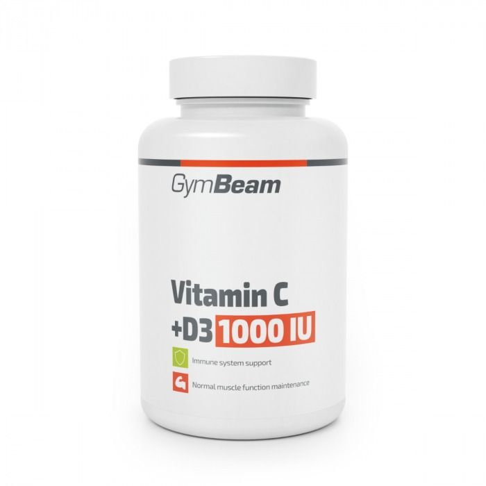 GymBeam Vitamin C + D3 1000 IU 90 kapslí GymBeam