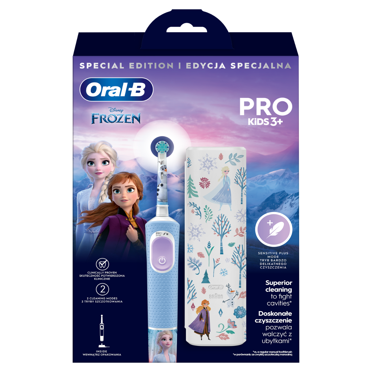 Oral-B Vitality PRO Kids Frozen elektrický zubní kartáček+pouzdro Oral-B