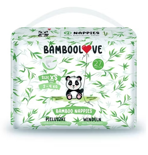 Bamboolove Pleny jednorázové Bambus vel. XS 2-4 kg 27 ks Bamboolove