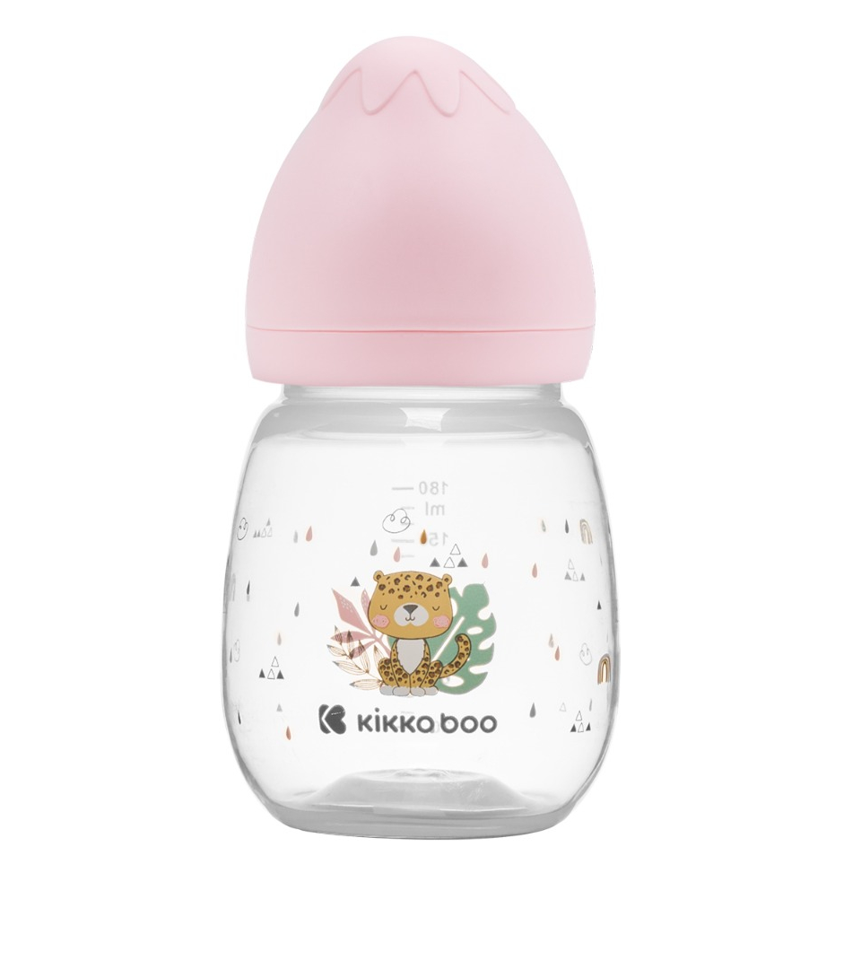 KikkaBoo Kojenecká láhev 3m+ Savanna Pink 180 ml KikkaBoo