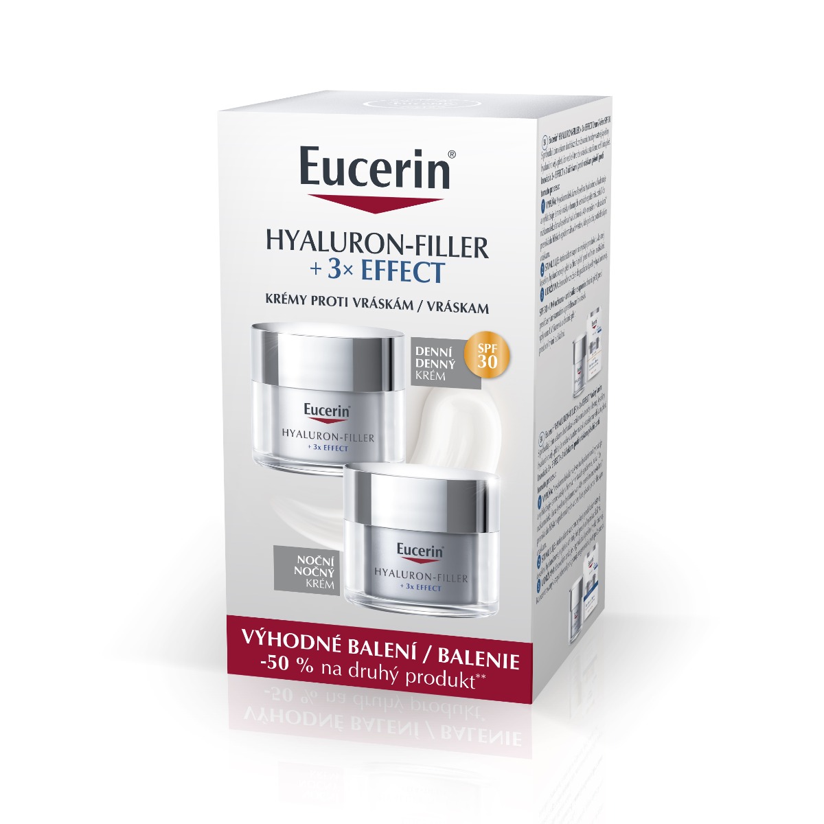 Eucerin Hyaluron-Filler + 3x Effect denní SPF30 + noční krém 2x50 ml Eucerin