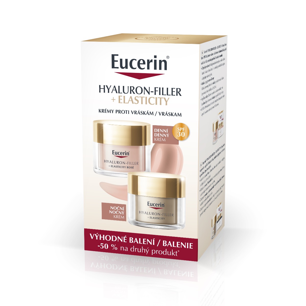 Eucerin Hyaluron-Filler + Elasticity Rosé denní SPF30 + noční krém 2x50 ml Eucerin