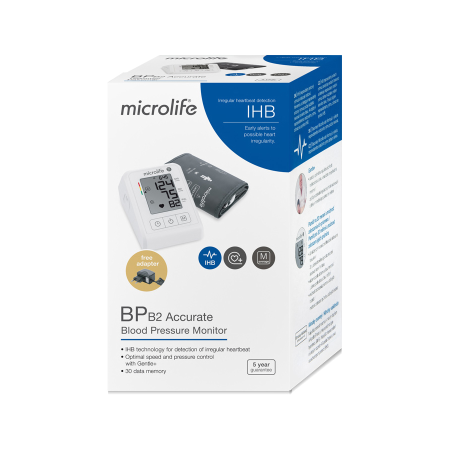 Microlife BP B2 Accurate automatický tlakoměr na paži s adaptérem Microlife