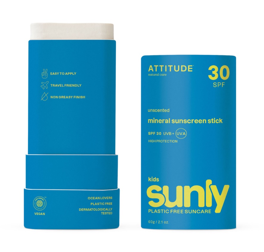 ATTITUDE Sunly Dětská tyčinka na tělo bez vůně SPF30 60 g ATTITUDE