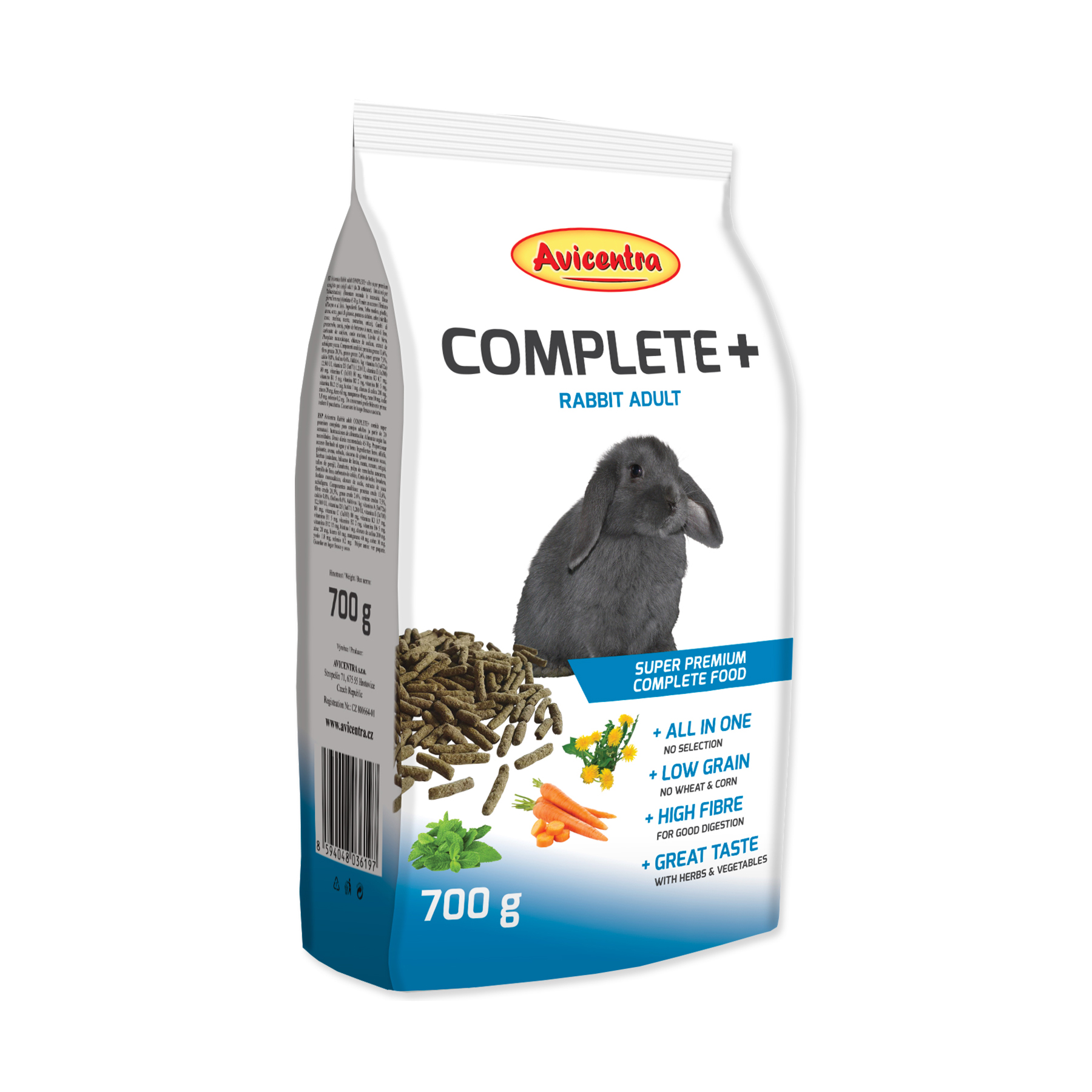 Avicentra Krmivo COMPLETE+ králík adult 700 g Avicentra