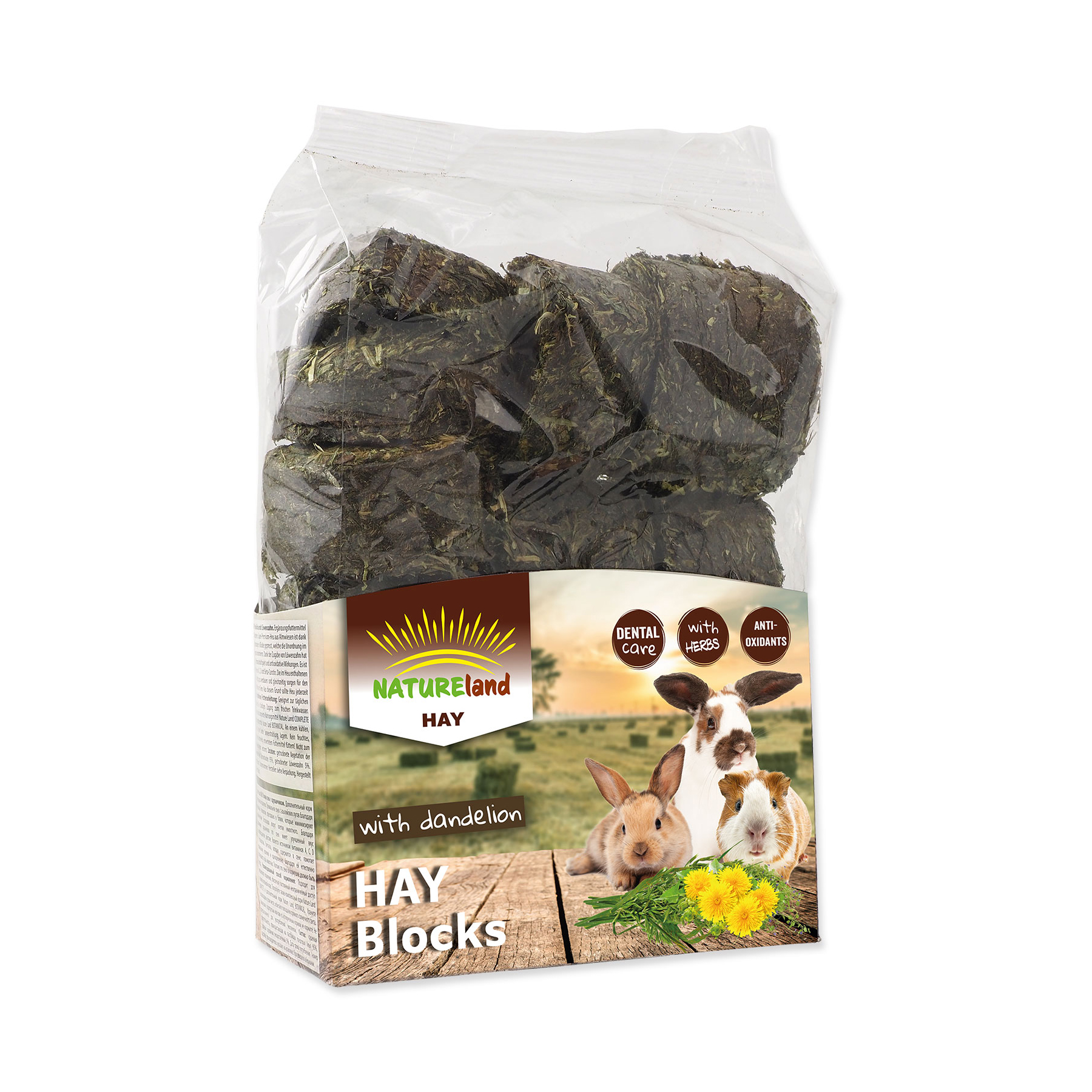 Nature Land Seno Hay bloky s pampeliškou 600 g Nature Land