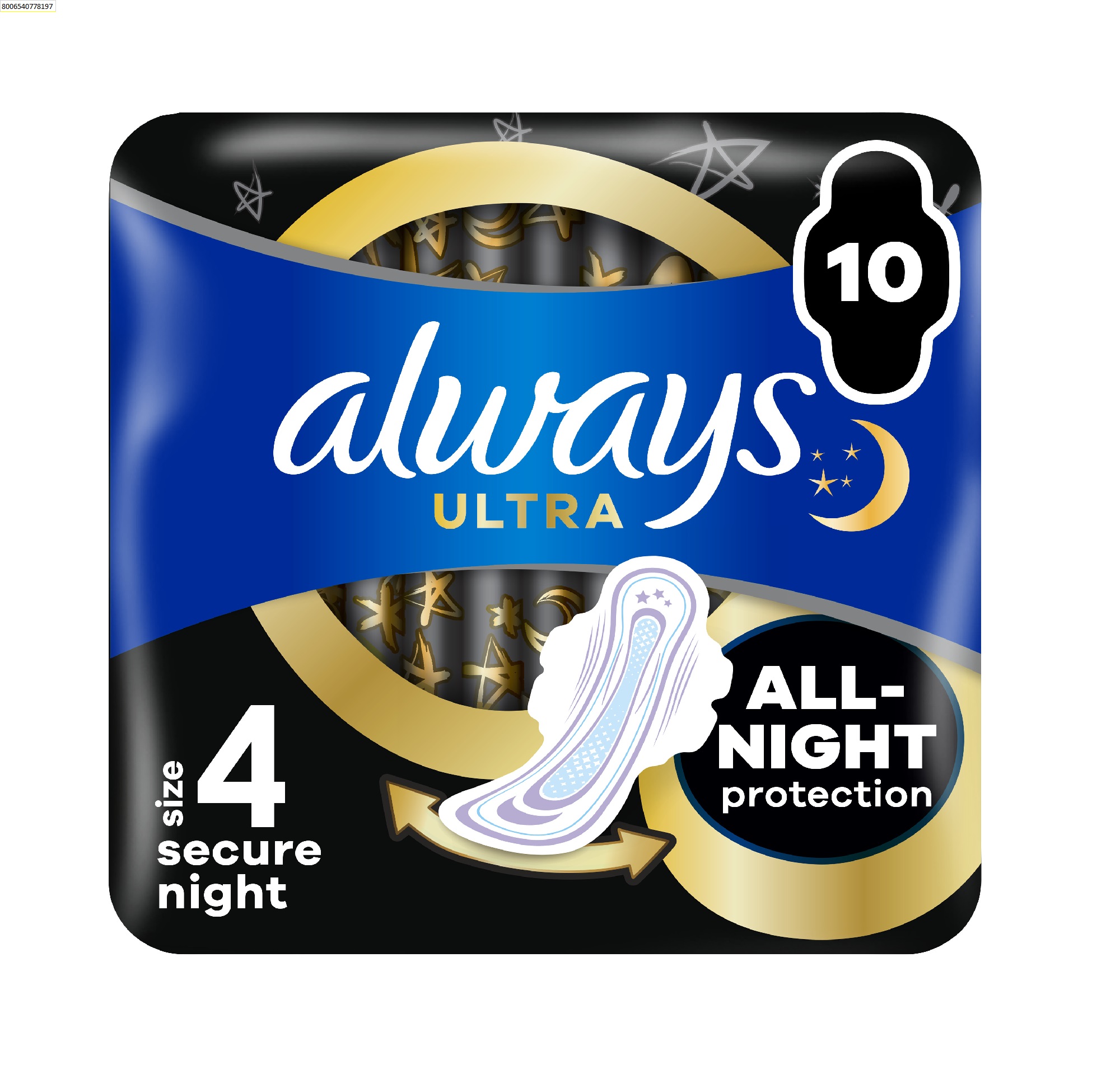 Always Ultra Secure Night hygienické vložky 10 ks Always