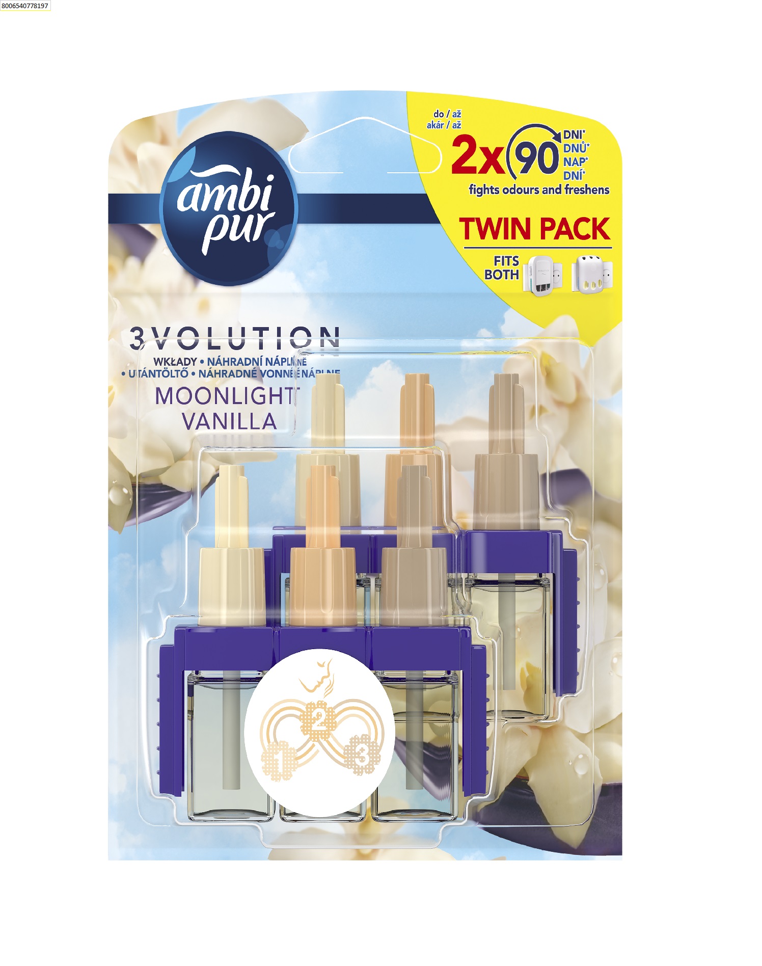 Ambi Pur 3volution Moonlight Vanilla náplň do elektrického osvěžovače vzduchu 2x20 ml Ambi Pur