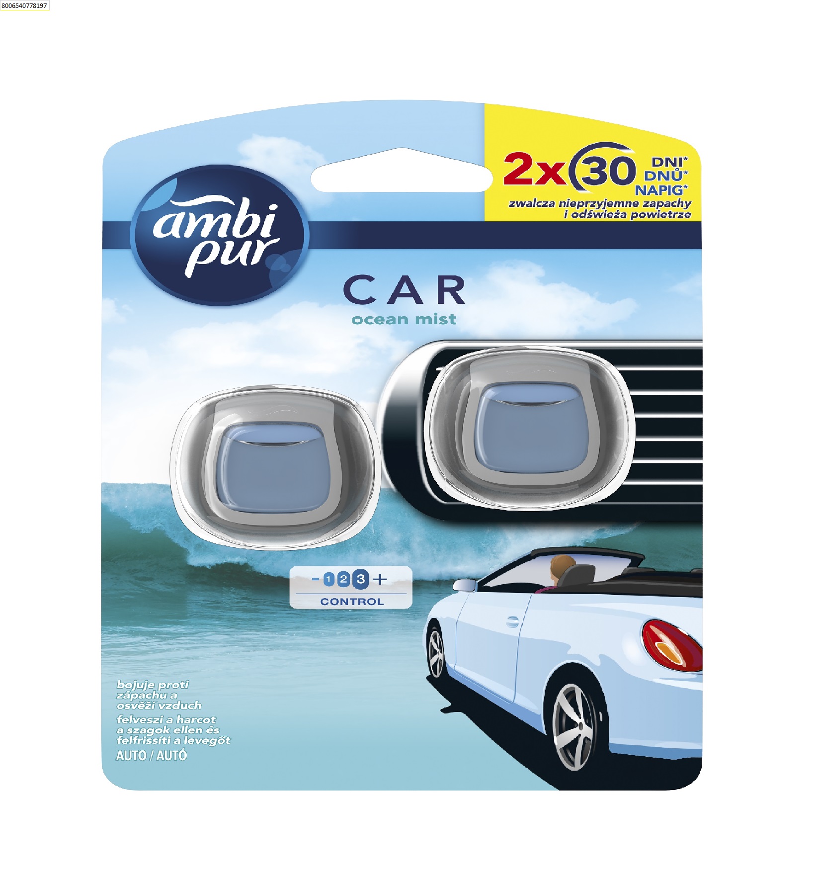 Ambi Pur Car Jaguar Ocean Mist osvěžovač vzduchu do auta 2x2 ml Ambi Pur