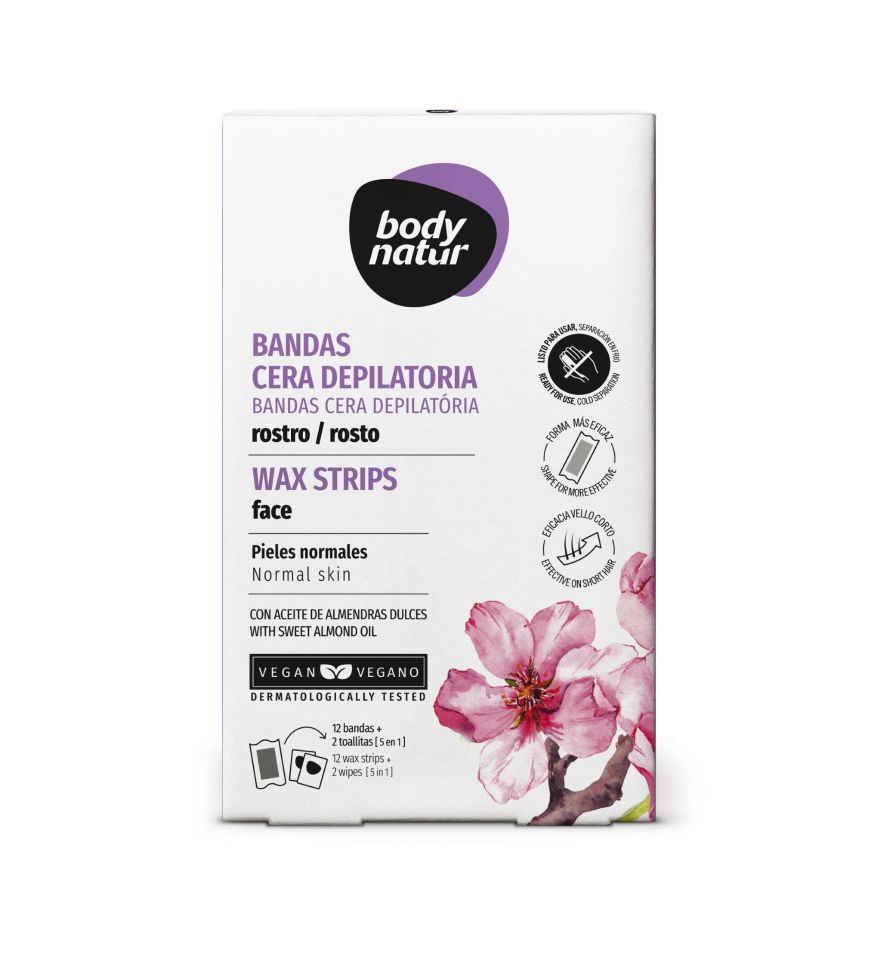 Body Natur Depilační pásky na obličej 12 ks + 2 ubrousky Body Natur