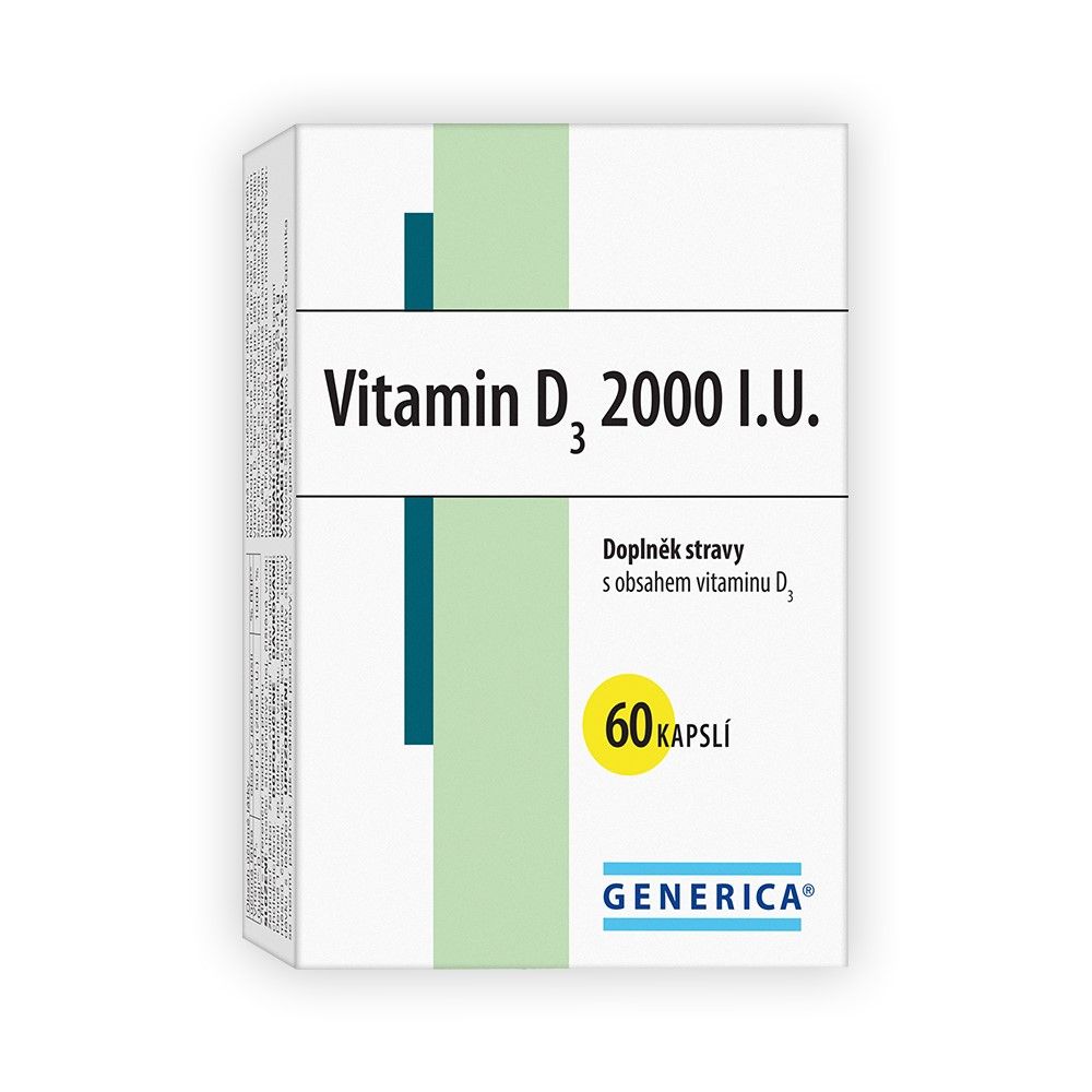 Generica Vitamin D3 2000 I.U. 60 kapslí Generica