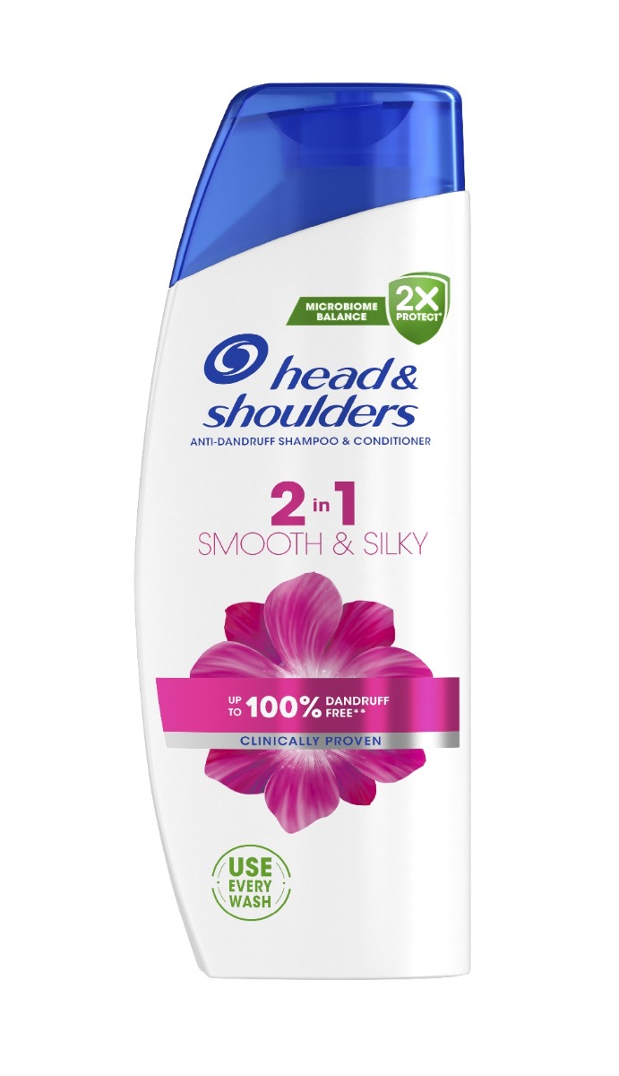 Head&Shoulders Anti-Hairfall 2v1 Smooth&Silky Šampon proti lupům 330 ml Head&Shoulders