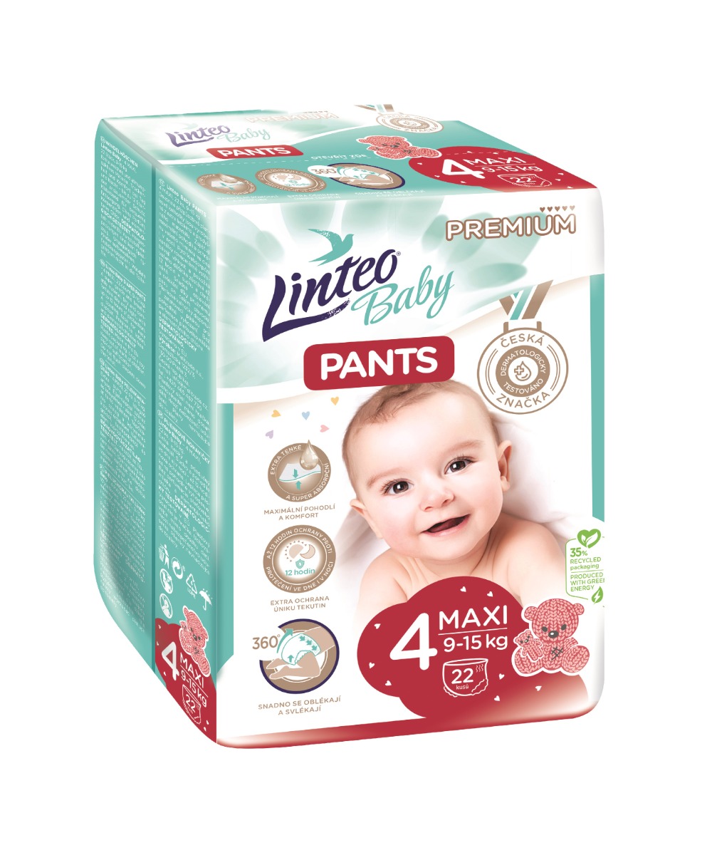 Linteo Baby Pants PREMIUM 4 Maxi 9-15 kg plenkové kalhotky 22 ks Linteo Baby